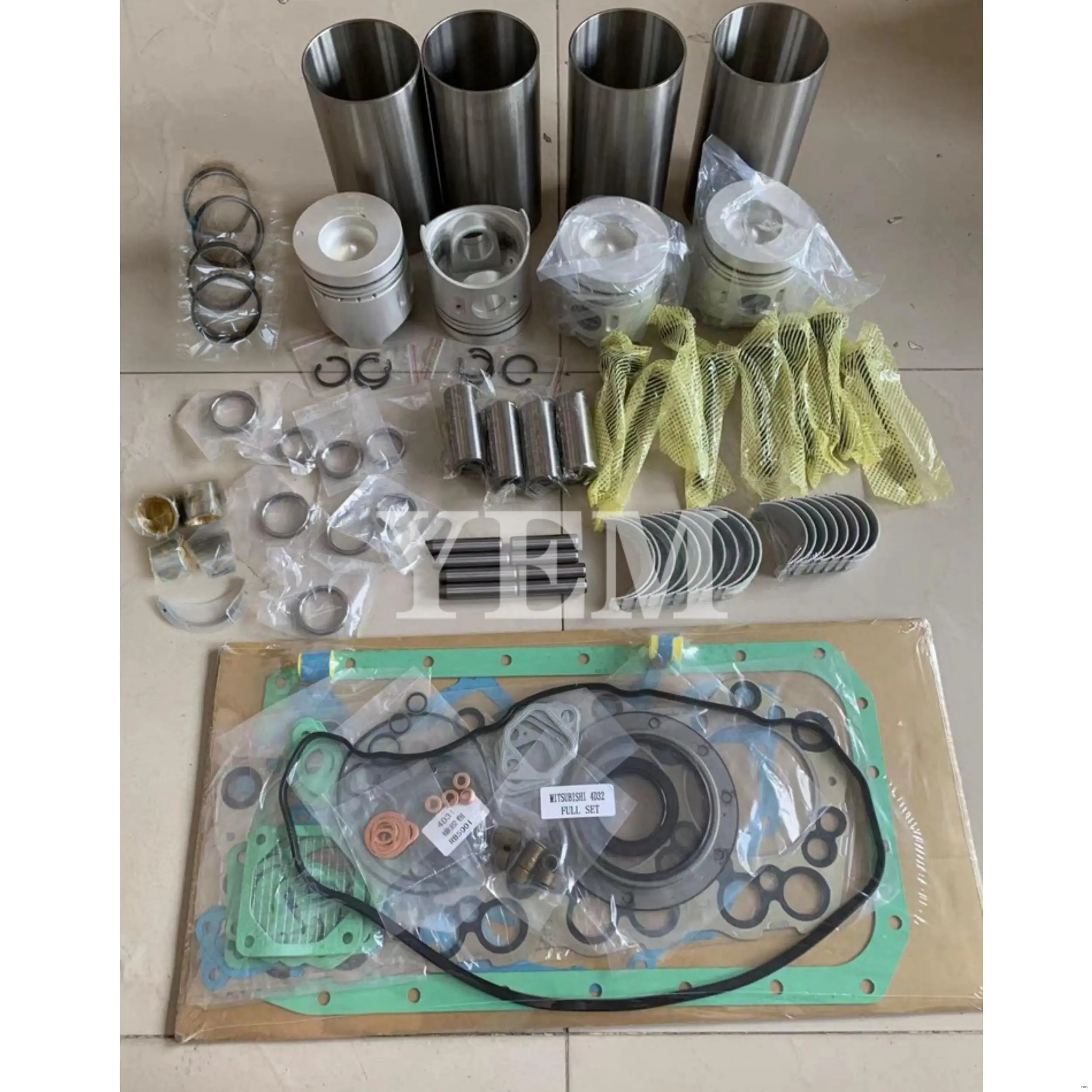 Overhaul Rebuild Kit With Piston Rings Liner Bearing Valves Gasket Set ME012174 for Mitsubishi 4D32 Engine Spare Parts