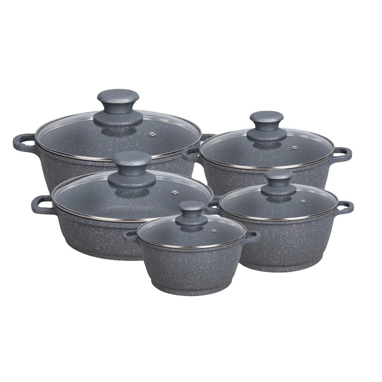  Blutick 10 PCS Die-Cast Aluminum Cookware Set