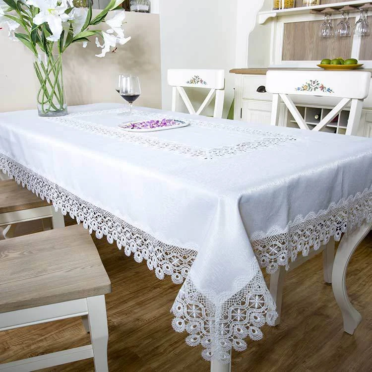 Zhonghua Shaoxing Textile Hot Sale Nordic White Lace Tablecloths Ready ...