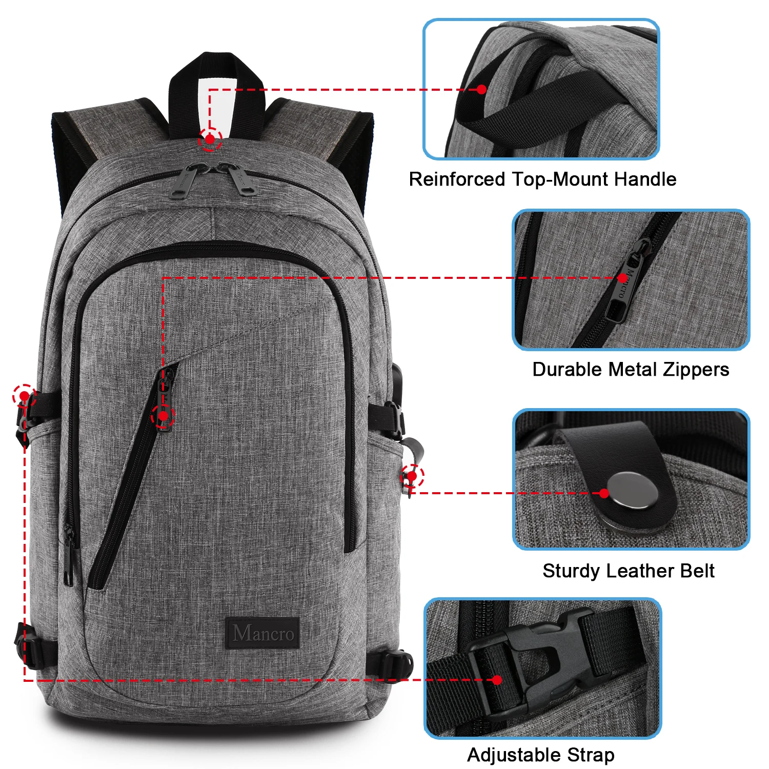 Anti Theft Smart Business Laptop Backpacks 15.6 Inches Waterproof School Bag Fashion College Bag Backpack