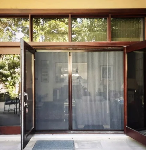 Polyester Pleated Mesh Bi Folding Mosquito Fly Insect Magnetic Control Detachable Screen Door