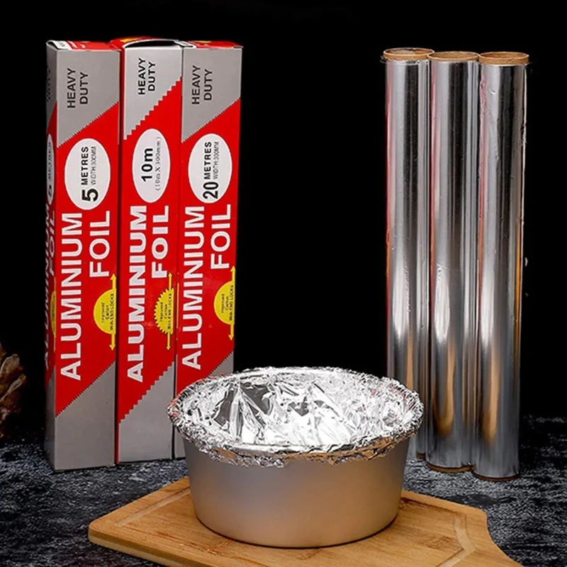 60m Food Grade Tin Foil Aluminum Foil Paper Kitchen Oven Baking Chicken  Wings Aluminum Foil Thickness 10 Microns
