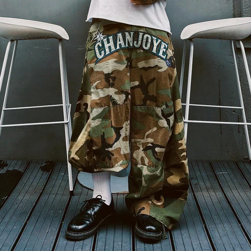 Streetwear Custom Camouflage Outdoors Mens Oversize Wide Leg Work Ripstop Cotton Baggy Camo Cargo Pants Man Trousers gallery 10