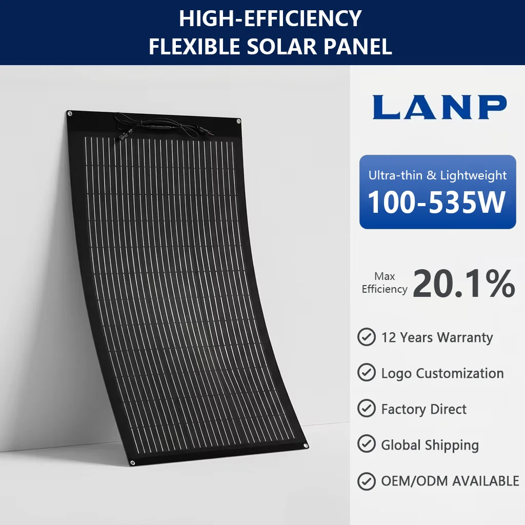 100W 200W - 560W Flexible Solar Panels Home Use Solar Cell Battery Charger High Efficiency Photovoltaic System Rv Yacht Balcony