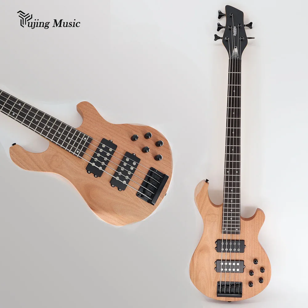 Hot Sale Wood Body Electric Bass Guitar Technical Wood Fingerboard 5