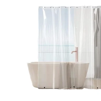 2023 Best Seller Clear Waterproof Cute Lightweight PEVA EVA Shower Curtains Modern 3D Design Weighted Bottom Magnets Bathroom