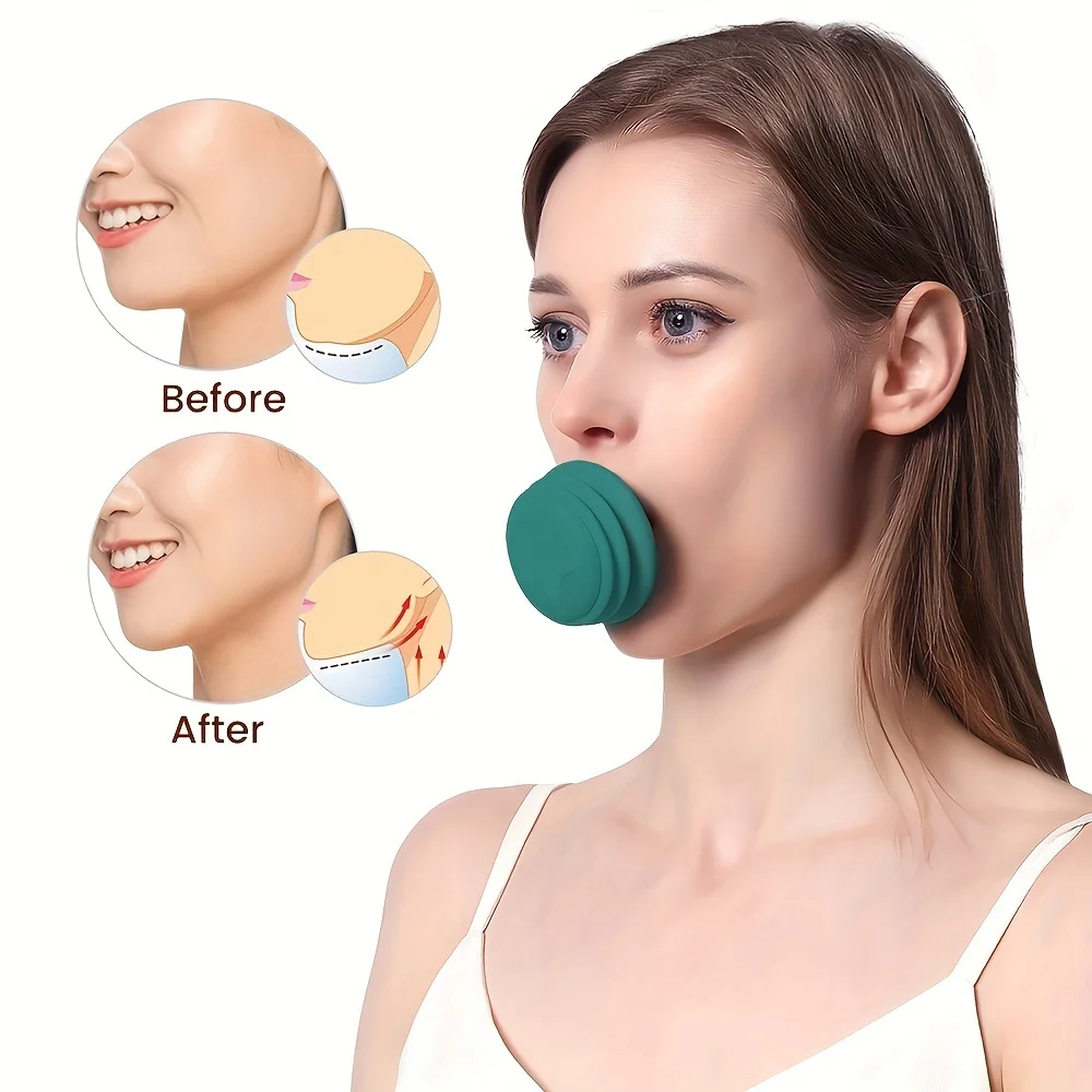 Facial Muscle Exerciser for Firming Skin for Women's Face Neck and Jaw Portable Silicone Facial Exercise Machine for Lifting up