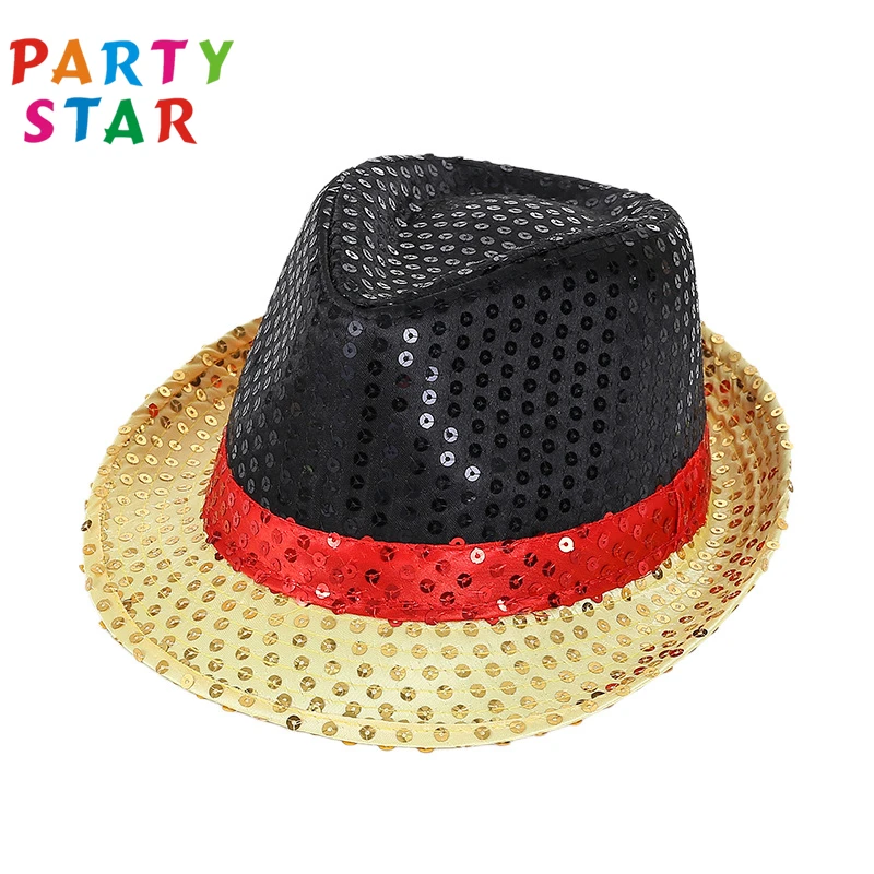 
Carnival Striped Sequins Custom Design Top Hat Party Stage Decoration Hat Jazz Dance Top Hat 