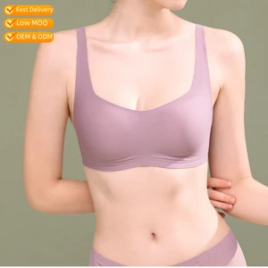 Women Intimates Wholesale Small Square Seamless Wireless Thin Style Gathered Lingerie for Women 5 Colors Custom Women's Bra BH
