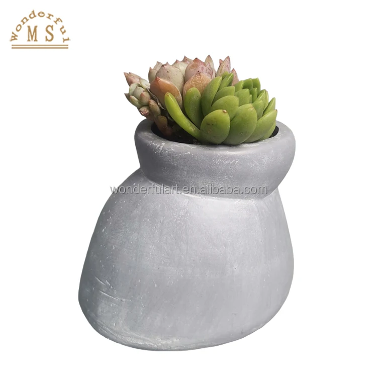 OEM Lovely Simulation Resin Mini Succulent Planter with Foot Design Small Flower Pot Hoof Shape Plantpot with Paw Figurine Gifts
