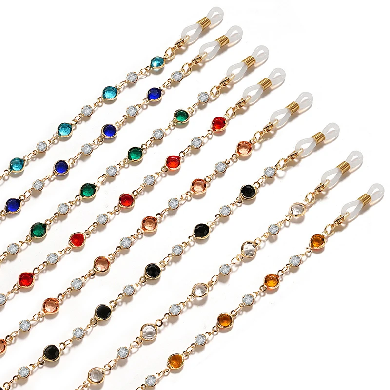 Цветной держатель для очков с хрустальными бусинами модная цепочка женщин аксессуары глаз ремешки шнур Подарочная