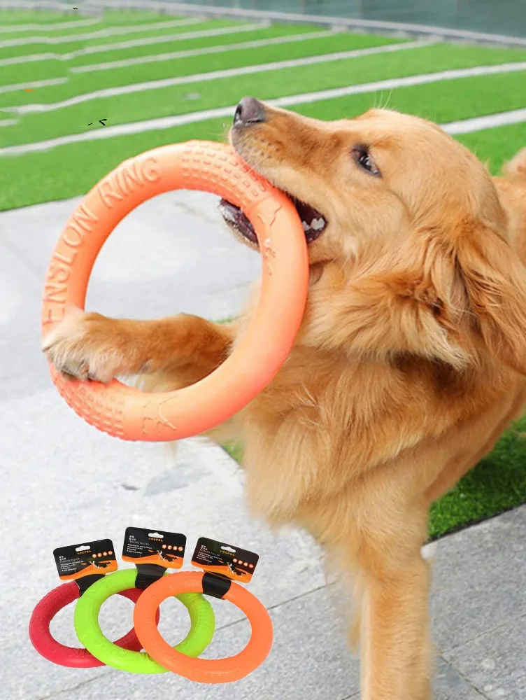 Pet Dog Toy Flying Disc Training Ring Puller Resistant Floating Outdoor