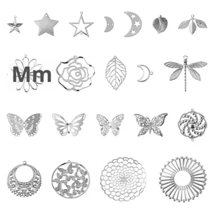 DIY Jewelry Accessories Gold-plated Silver-plated Alloy Natural Stone Punk Style Butterfly Daisy Rose Moon Star Pendant/Charms
