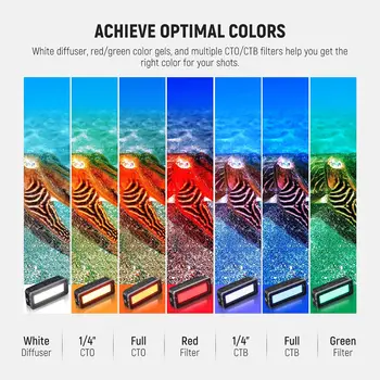 NEEWER WP12 Underwater Diving Light, 33ft/10m IP68 Waterproof LED Video Light with Ball Head, 1900mAh 5600K CRI97+ TLCI98+ product image