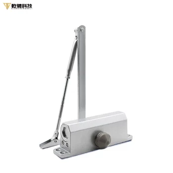 Heavy-Duty Medium Size Aluminum Body Hydraulic Square Door Closer 180 Degree Silent Closing Adjustable Speed for Modern Heavy
