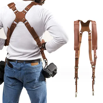 High quality Leather Camera Strap Genuine Leather Backpack Slr Camera Shoulder Strap detail image