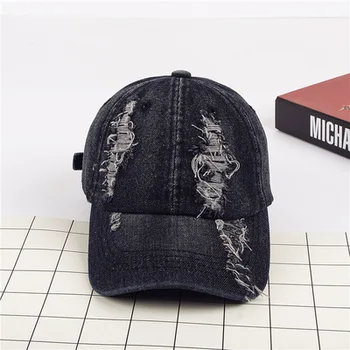 Design Hip-Hop Custom Blank Hat Ripped Denim Baseball Cap