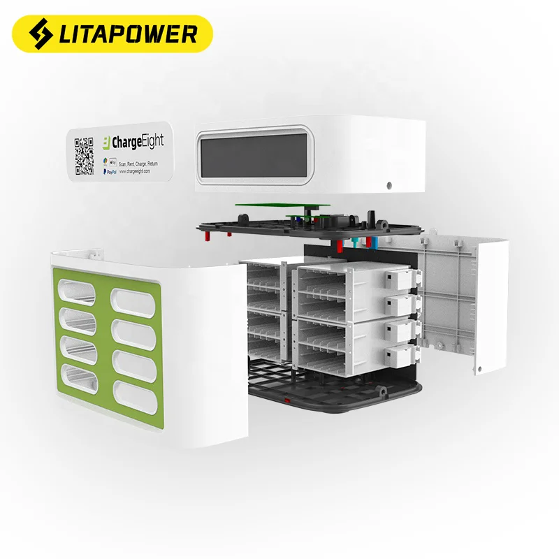 Customized Software Team 8 Slots Sharing Power Bank Station for Clubhouse Without Power Banks