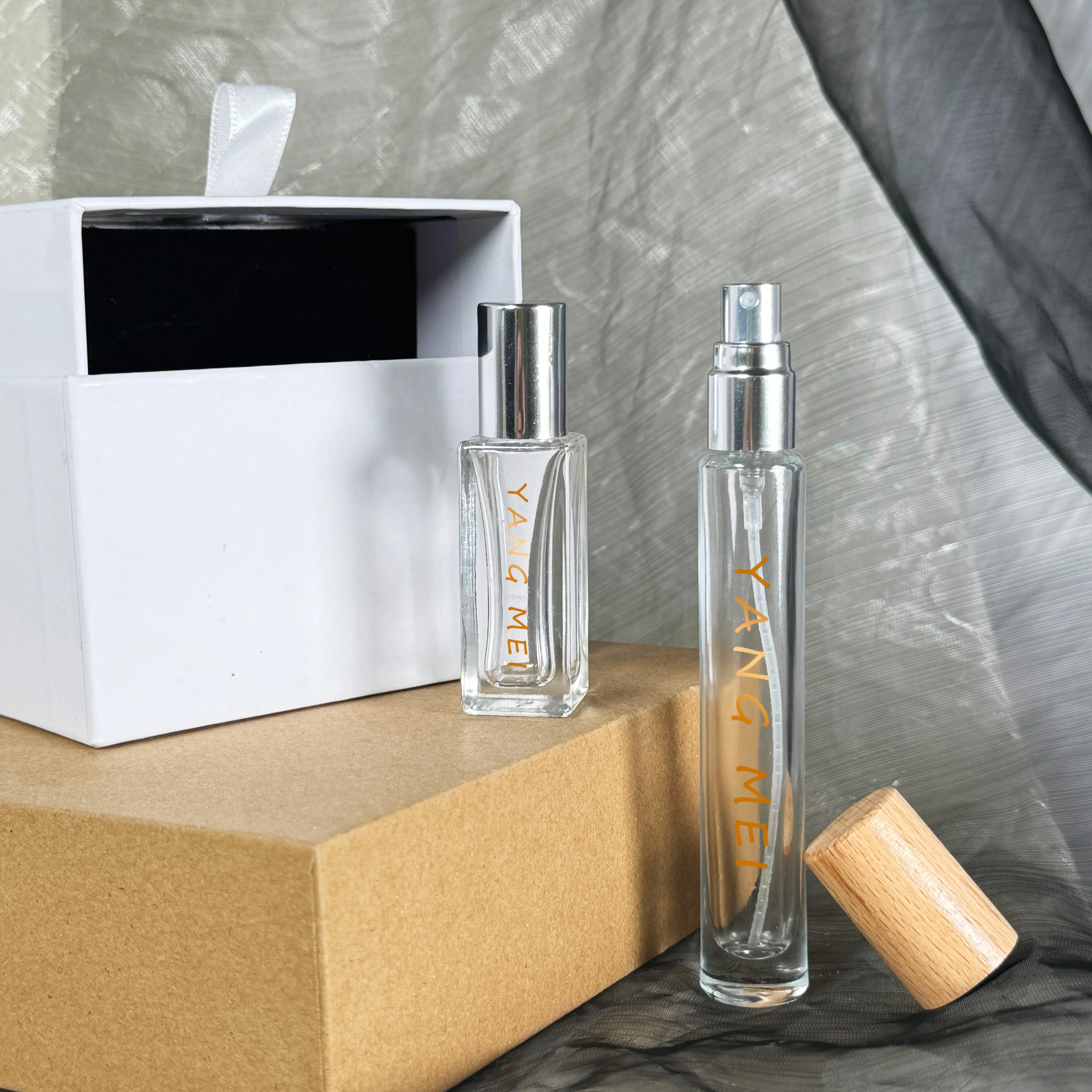 5ml 10ml Square Glass Perfume Oil Bottle Cosmetic Essential Oil Roller on Bottles With Glass Balls Steel Balls