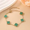 Pulsera lisa dorada (verde)