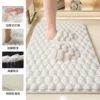 แผ่นรองพื้นห้องน้ำเมมโมรี่โฟม - ที่พักเท้าและพนักพิง ทรงบาน สีเบจ
