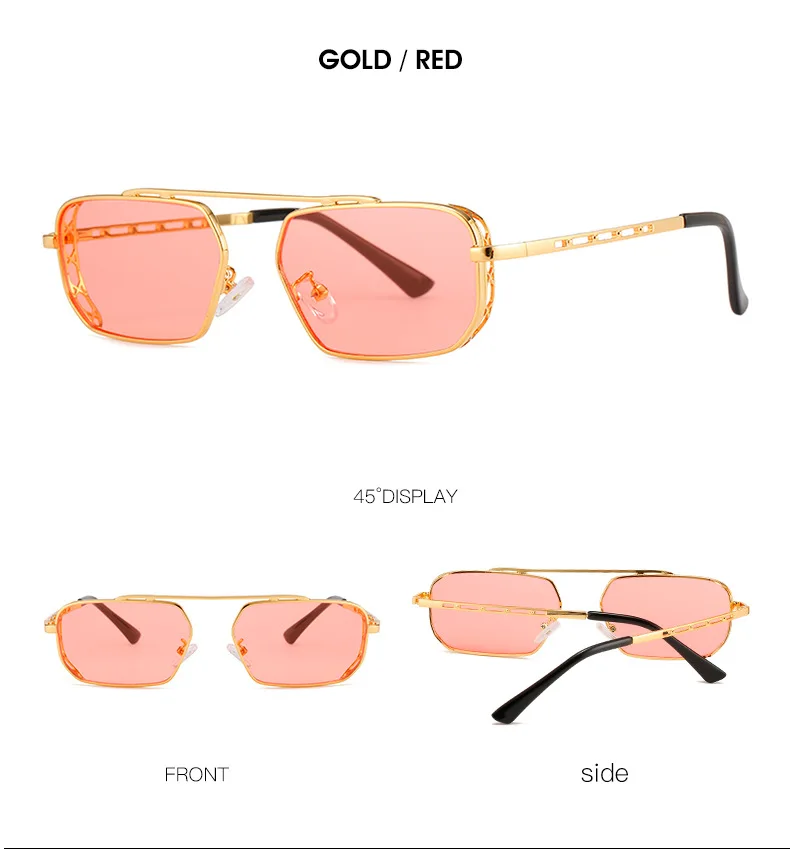 Wholesale 2022 New Trend Retro Small Gold Frame Square Shades Sun Glasses  Transparent Ocean Color Lens Ladies Decorative Sunglasses From m.