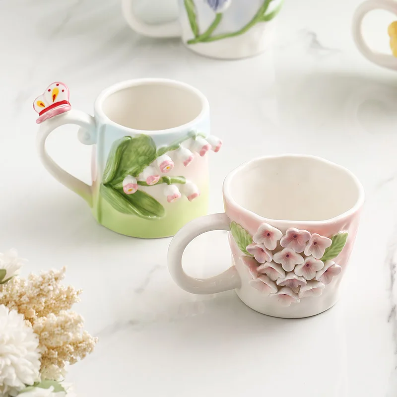 Coffee Cup - Buy Floral 3D Designed Cup Set Online