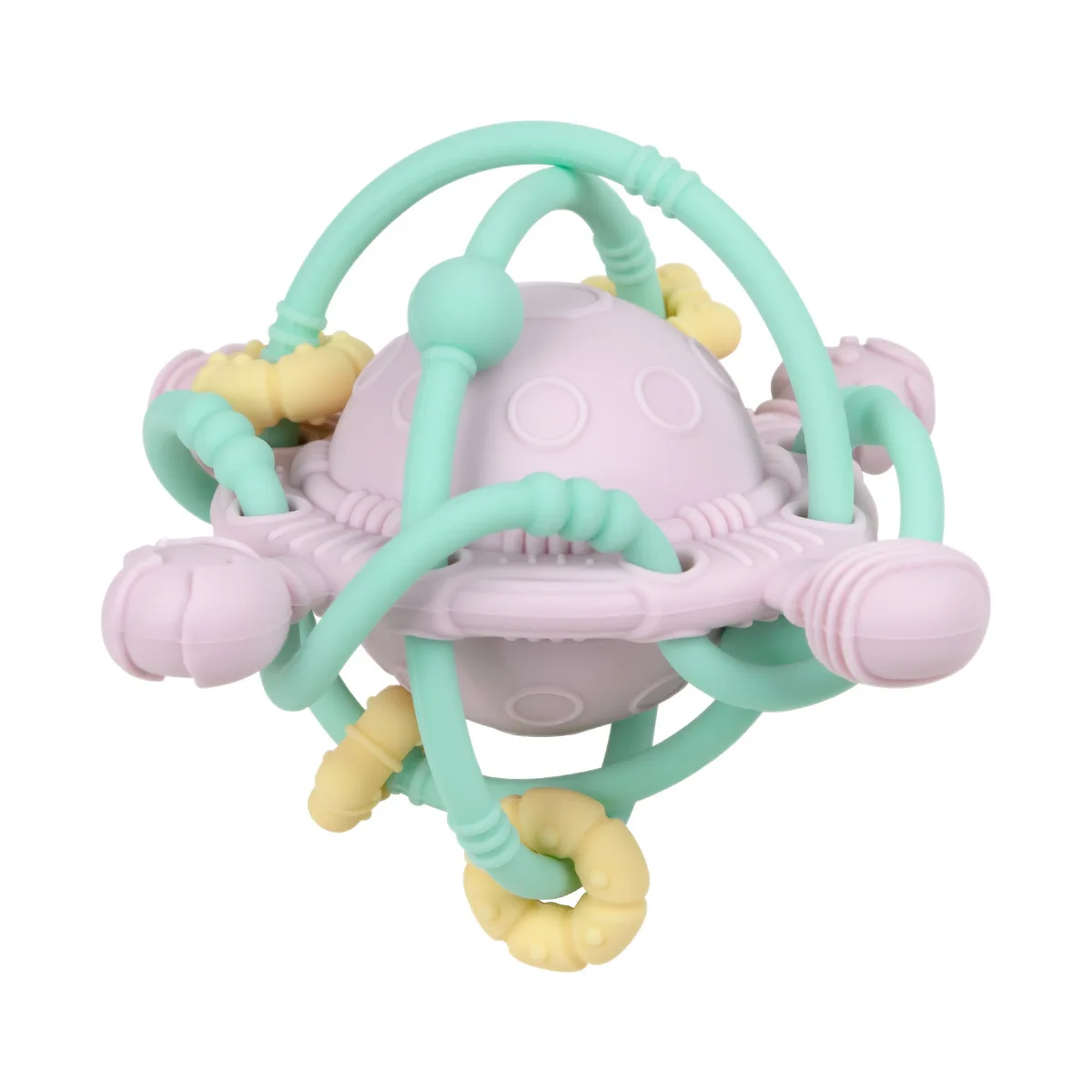 Baby Hand Grasping Ball Rattle Soft Toy 0-2 Years Old Early Education Teething Silicone Manhattan