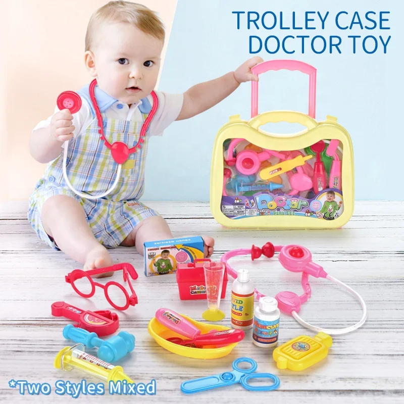 Simulation Home Pretend Play Medical Tools Trolley Suitcase Doctor Game Toys Set for Kids