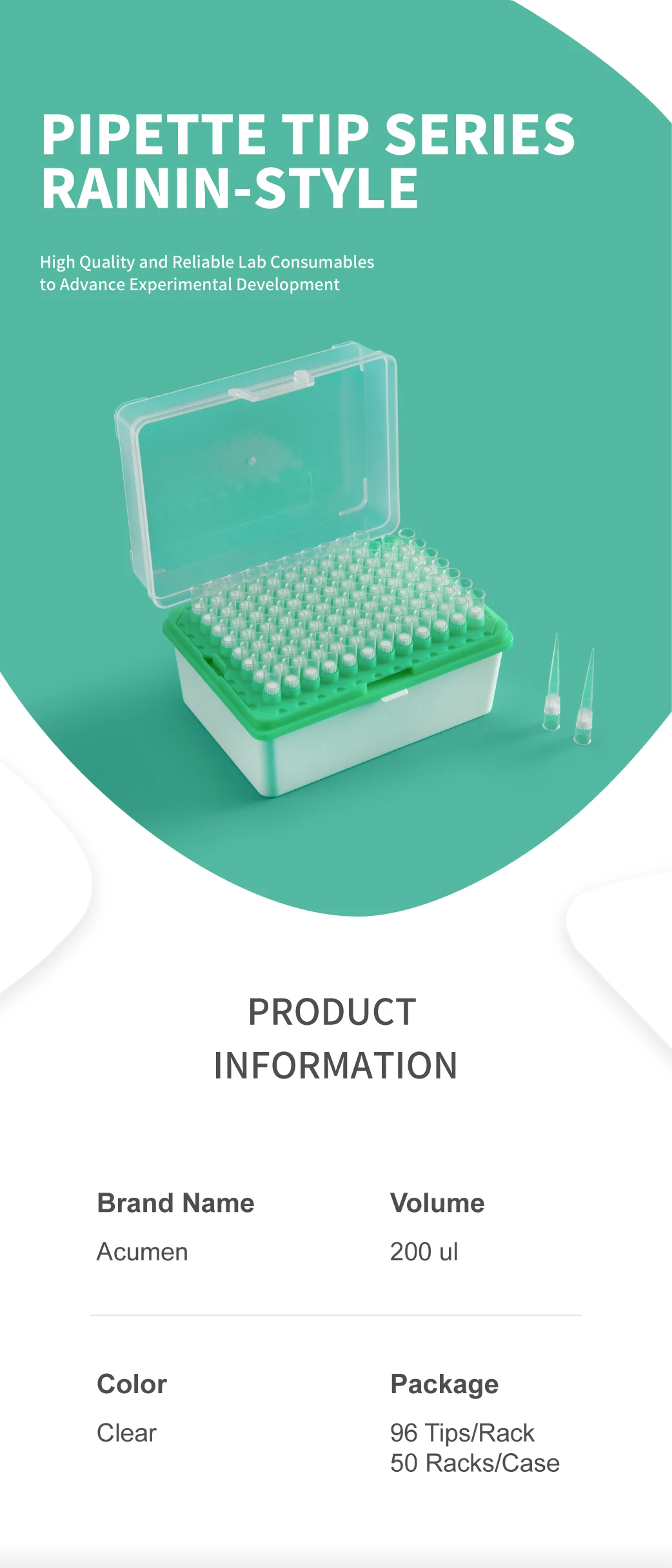 Universal 20ul Transparent Liquid Pipette Tips With Rainin Box Nonpyrogenic Dnase/rnase Free
