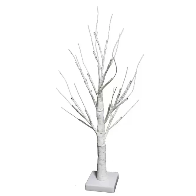 24 LED Purple Halloween Tree with Spooky Artificial Table Lamp Black Decorative Lighting for Christmas Holiday