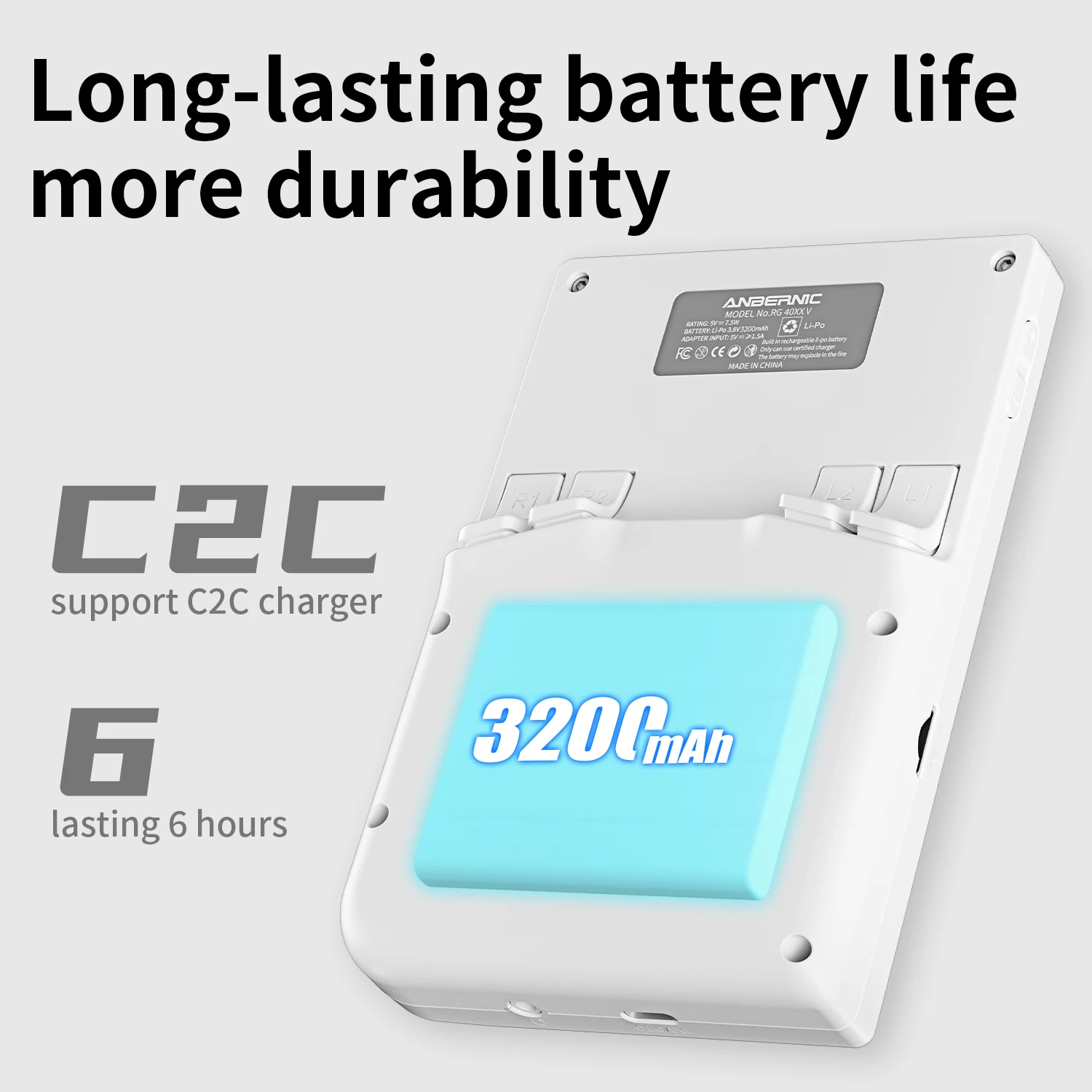 Anbernic RG 40XXV 64-bit Linux Retro Portable Game Player 4.0 Inch IPS Screen 3200mah Battery Handheld Game Console