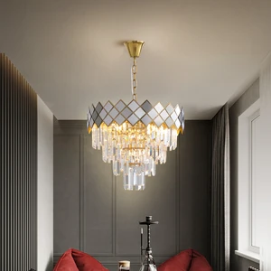 Decorative Indoor Custom Modern Crystal Chandelier Dining Room Luxury for High Ceilings