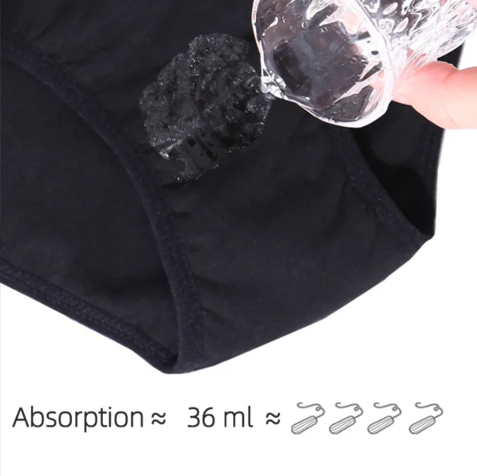 Multi Color Comfortable Four Layers Period Underwear Plus Size Panties Elastic Heavy Flow