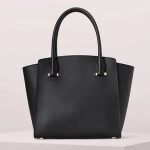 OEM Logo PU Leather Black Ladies Classic Zipper Hand Bag Office Handbag Purse for Women