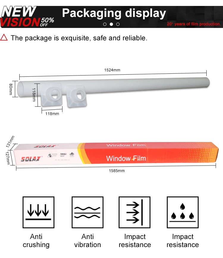 Tint Film Tint Auto Window Car Sun Control Window Film Nano Ceramic Single Color Window Tint Tools Supples 99% 2mil