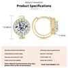 1ct*2pcs Moissanite+GRA Certificate-Gold