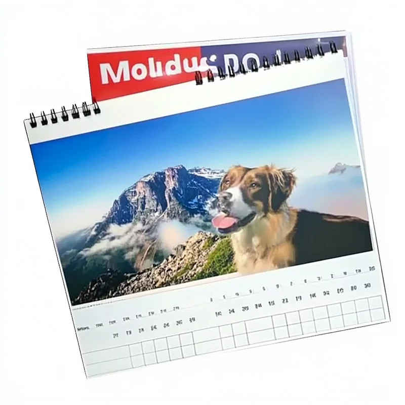 2025 Customised Full-Colour Landscape Wall Calendar & Table Photo Frame Made of Paper with Clock Use 2026 Calendrier Mural