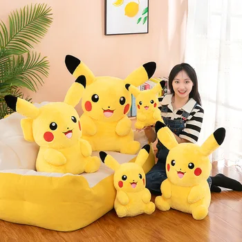 Hot Sale Smile Pika-chuu Plush Toy Cartoon Anime Peripherals Pokemoned Plush Doll Soft Stuffed Animal Sofa Pillow