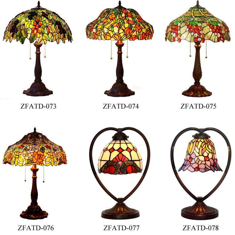 zf最低价格蒂芙尼风格彩色玻璃台灯 (旧) 蒂芙尼玻璃台灯艺术蒂芙尼