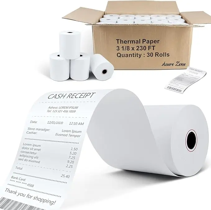 Thermal Receipt Paper Rolls 3 1/8" x 230'