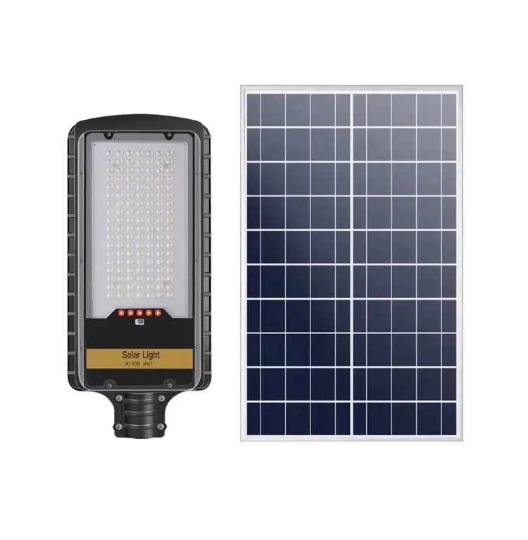 IP65 Waterproof High Lumens Dusk To Dawn LED Solar Street Light Price List with Detachable Solar Panel