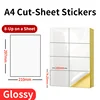 Glossy White 8-Up on a sheet