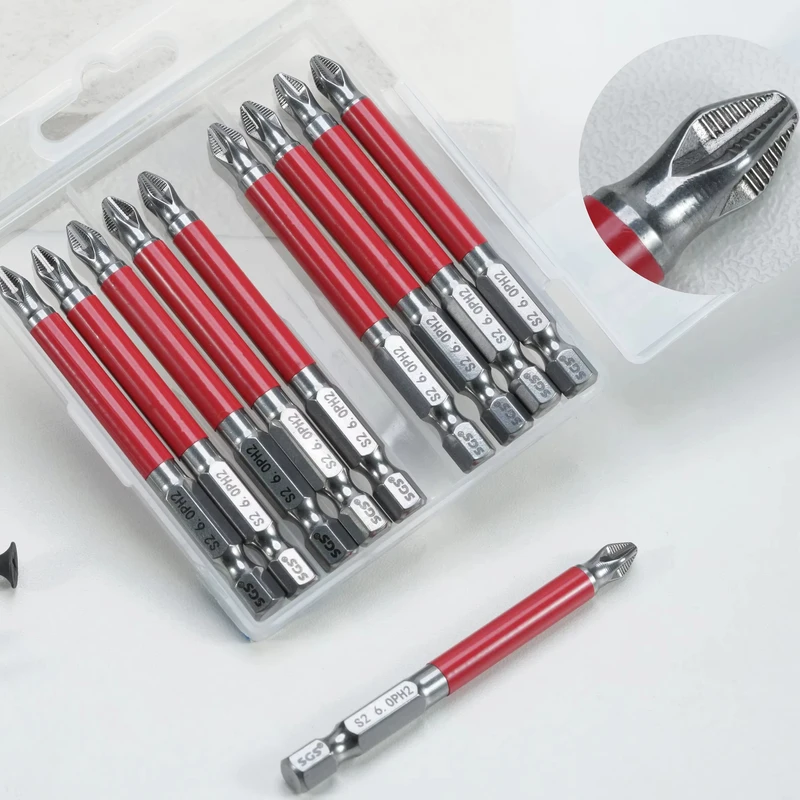 MOYOTEC Fine Polished S2 Steel Phillips Magnetic Screwdriver Bits Anti-Slip and Shock-Proof Strong M