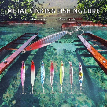 Luya Metal Sinking Hard Jigging Lure with Sequined Iron Plate for Ocean Boat & Lake Fishing – Metal Jig – view 3