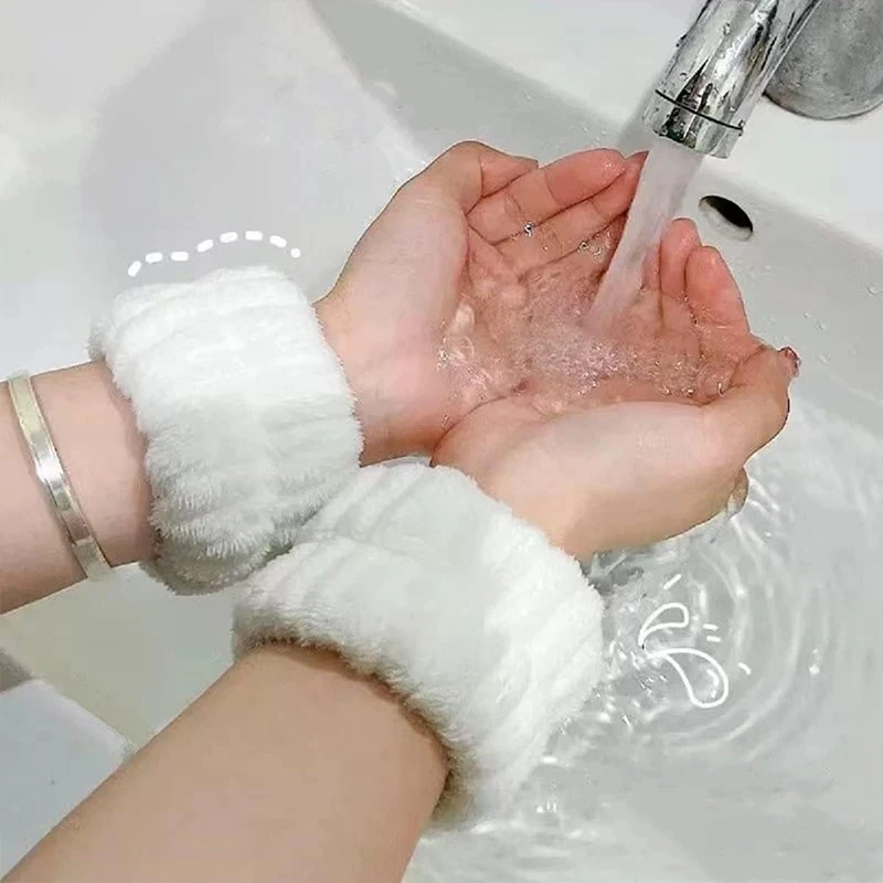 Bilov  Spa Headband Wrist Washband Scrunchies Cuffs for Washing Face Towel Wristbands Hair Headband Face Wash Wristband