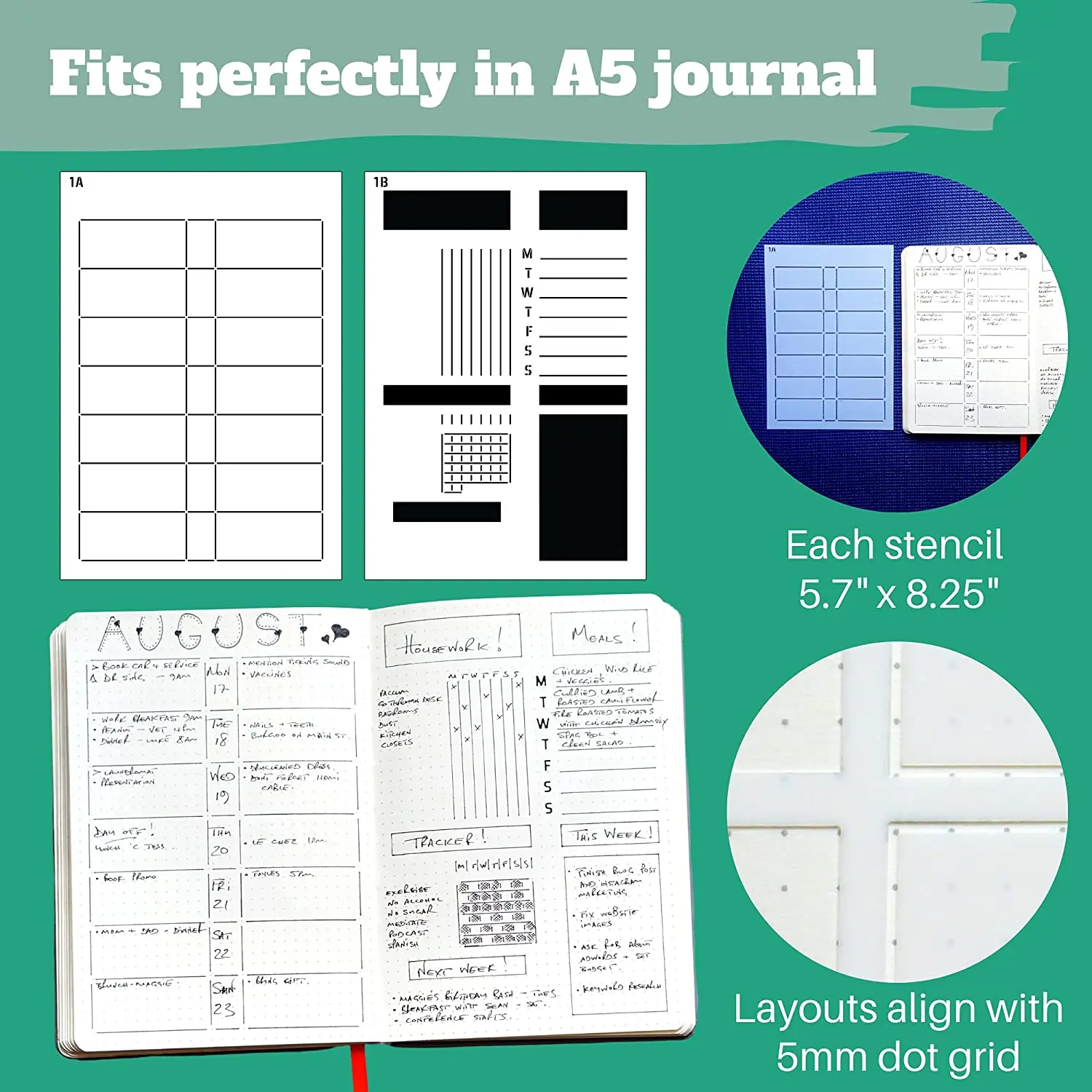 weekly layouts journal stencils for a5