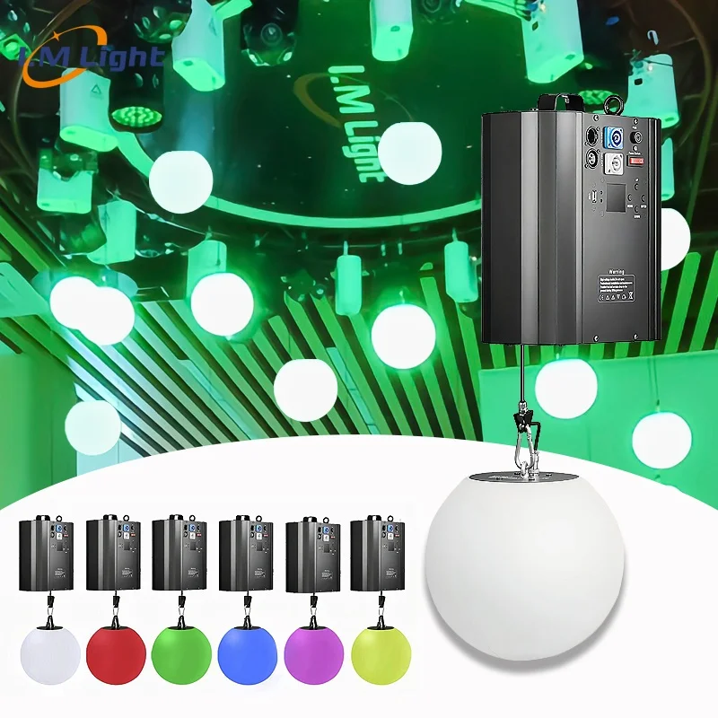 Xlwinch rgb 구 리프트 볼 키네틱 볼 라이트 3D 효과 led 키네틱 조명 시스템 윈치 키네틱 led 볼 라이트 dmx ...