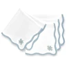 White with blue border