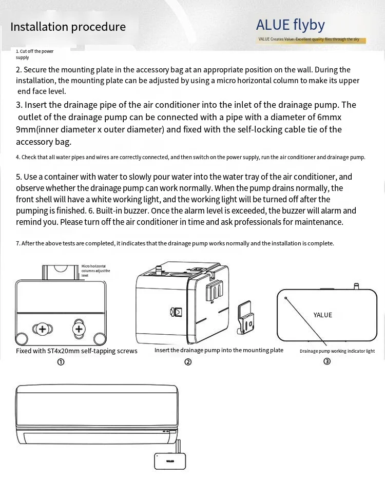 Value Air Conditioner Drainage Pump M1/m2/s1/s2 Air Conditioning Tool